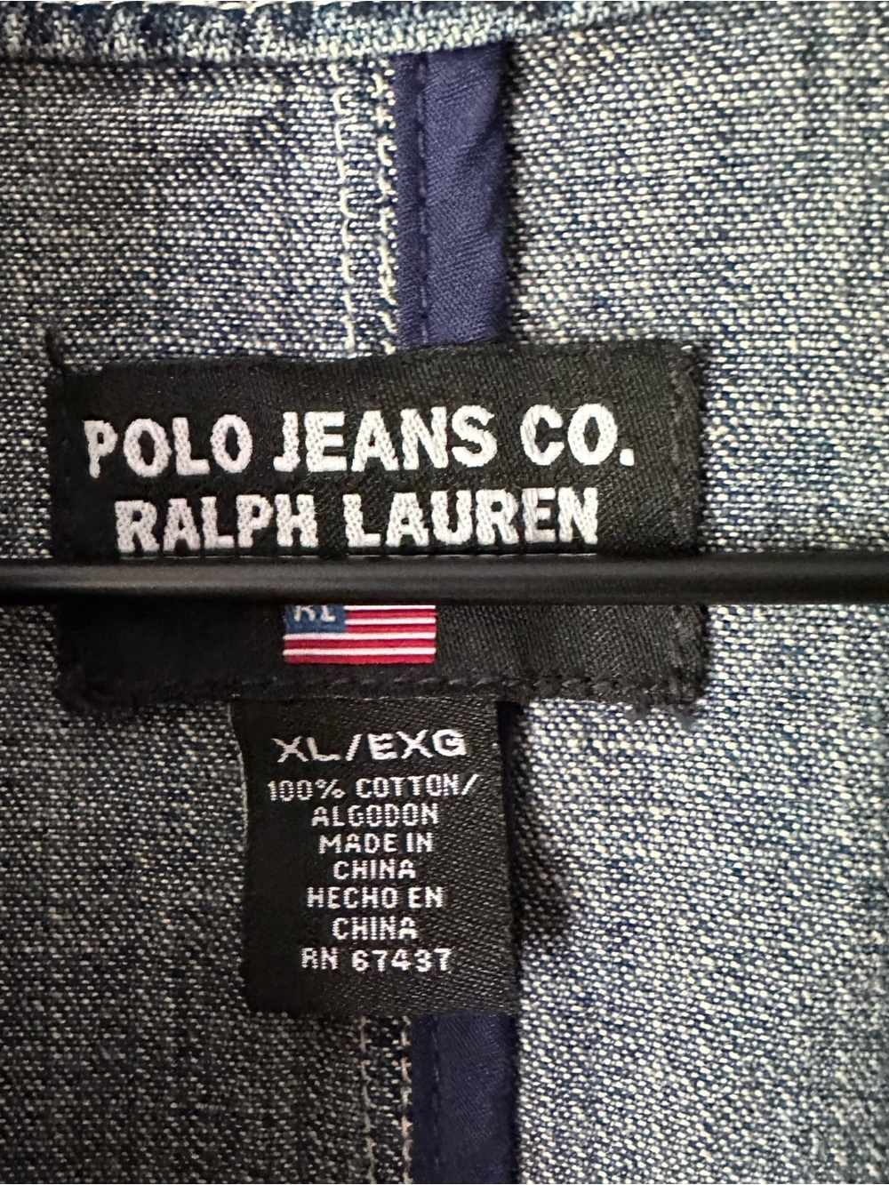 Ralph Lauren Polo Jeans Co. Blue Denim Military Style Vintage Jacket XL - Picture 4 of 7